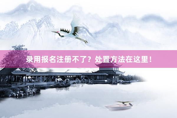录用报名注册不了？处置方法在这里！