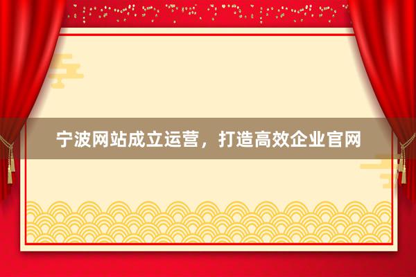 宁波网站成立运营，打造高效企业官网
