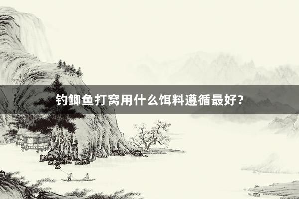 钓鲫鱼打窝用什么饵料遵循最好？